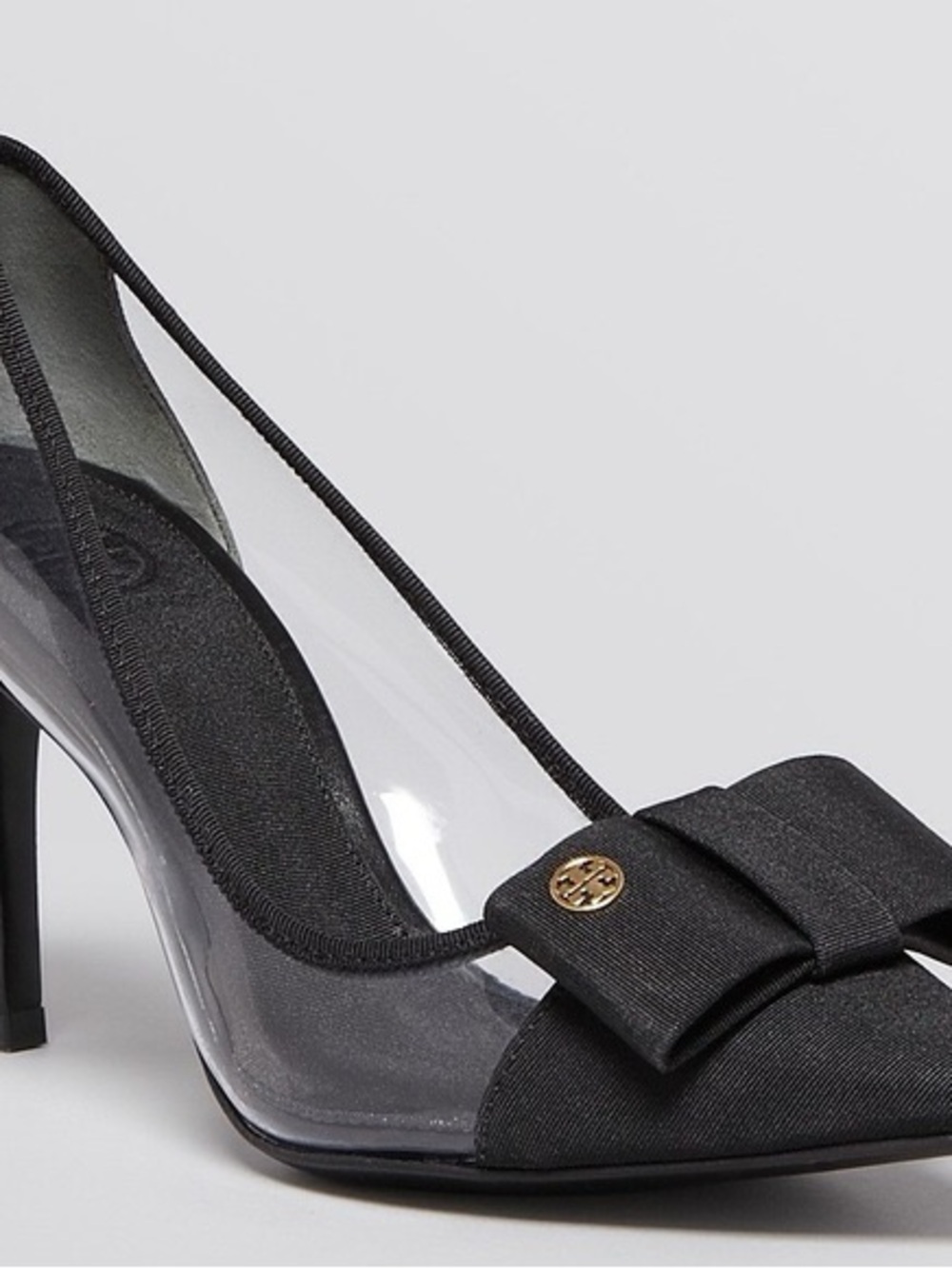 Tory Burch Black Bow Clear-Panel Pump